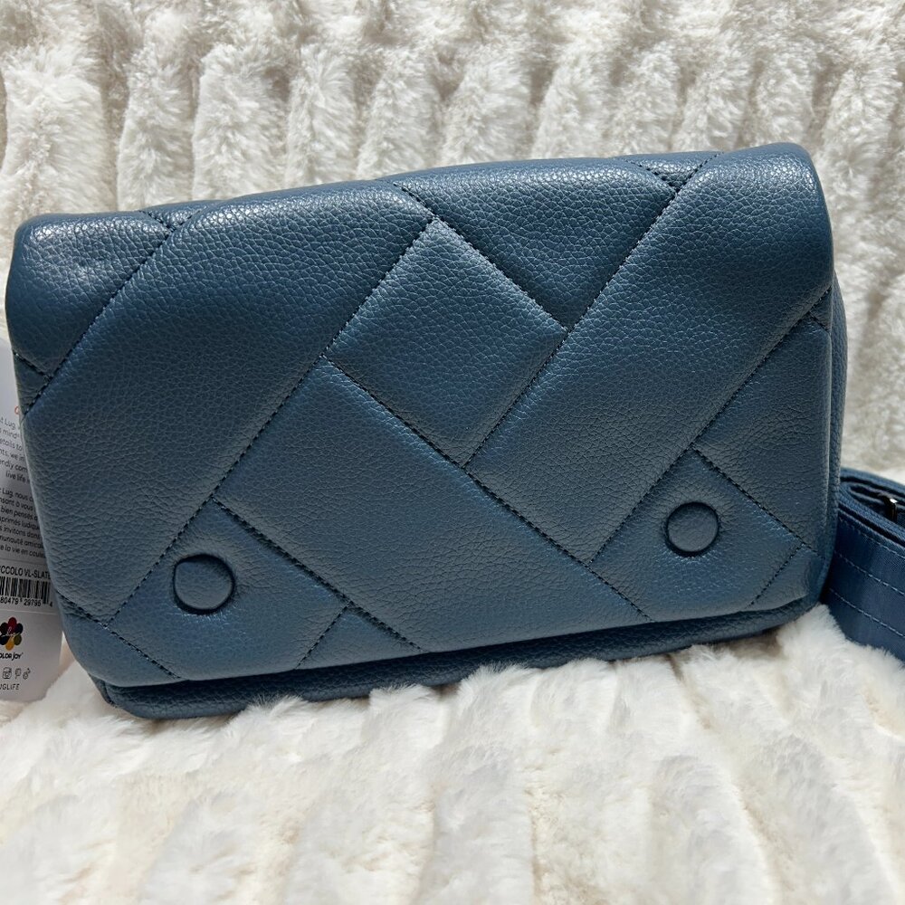 Brand New Lug Piccolo Matte Luxe Crossbody bag in Blue Moon